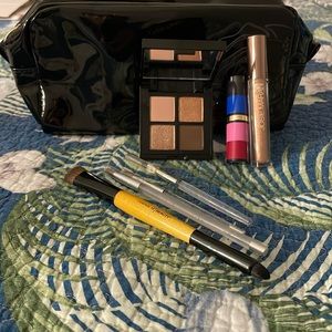 New Makeup Bundle: Lancôme Eyeshadow Pallet, Lipstick, Lip Gloss, Brushes